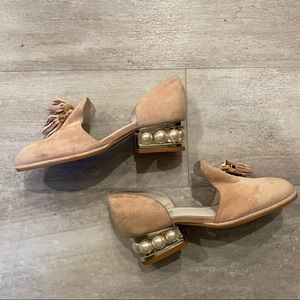 JEFFREY CAMPBELL pink pearl loafers
